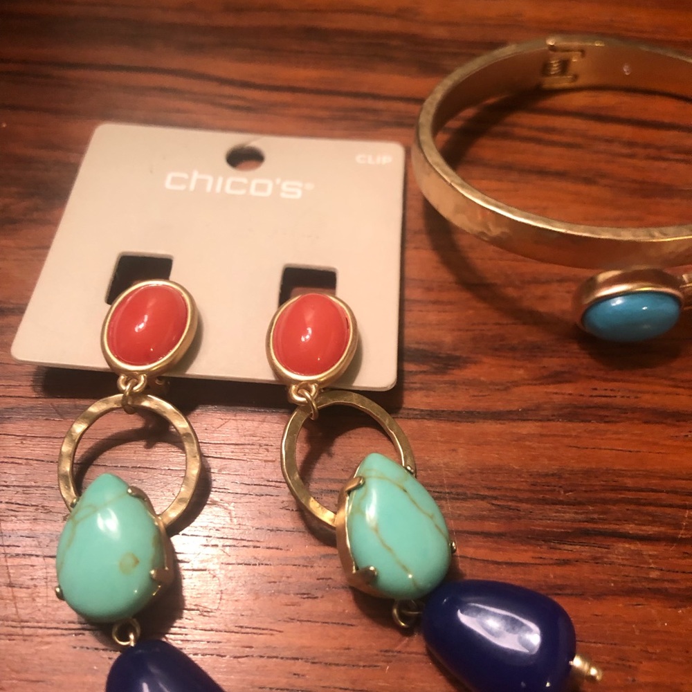 Chico clip earrings and bracelet brand new very cute